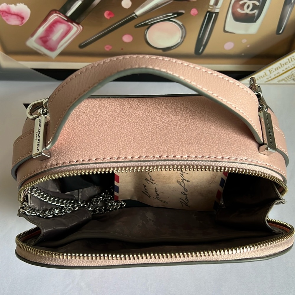 Karl Lagerfeld Pink Oval Crossbody Bag Blush Color - Picture 16 of 17